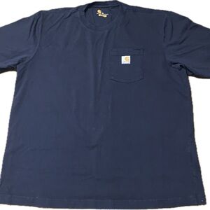 Carhartt Men's Navy Blue Pocket Cotton Classic Work T-Shirt Original Fit XL